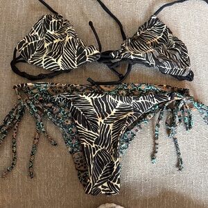 Reversible Zebra Print Bikini with Side Ties